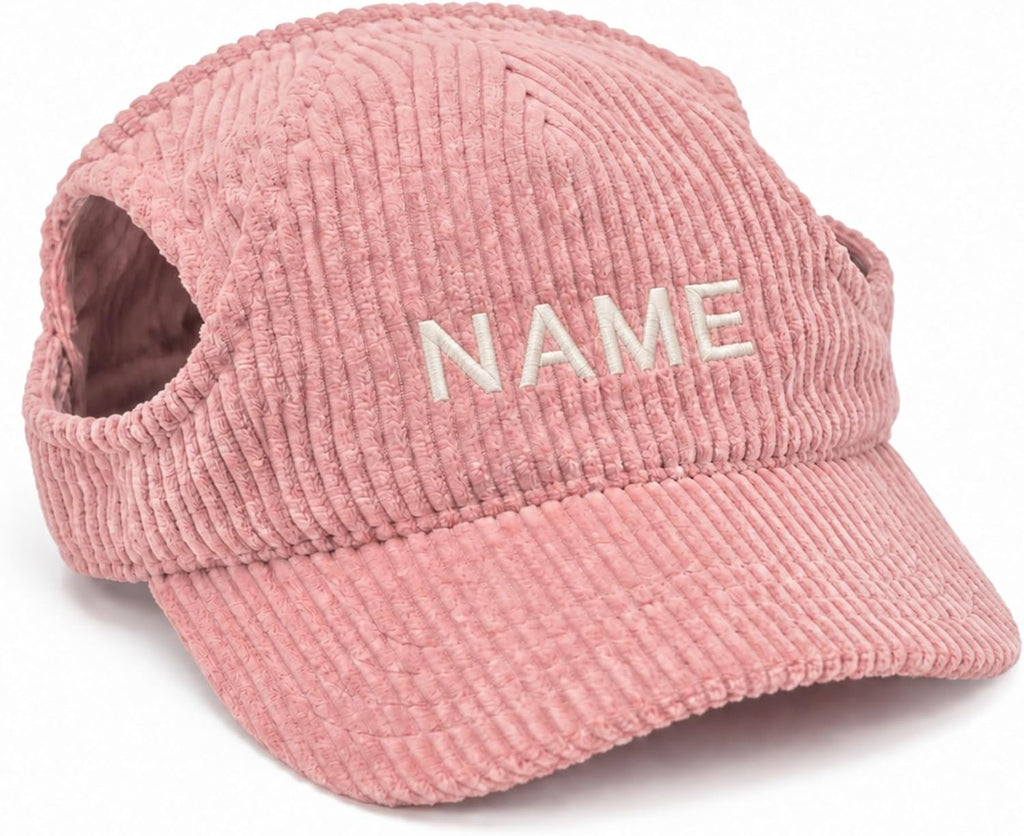 Custom Embroidered Dog Baseball Cap, Pet Sun Hat with Ear Holes for Dog Cat