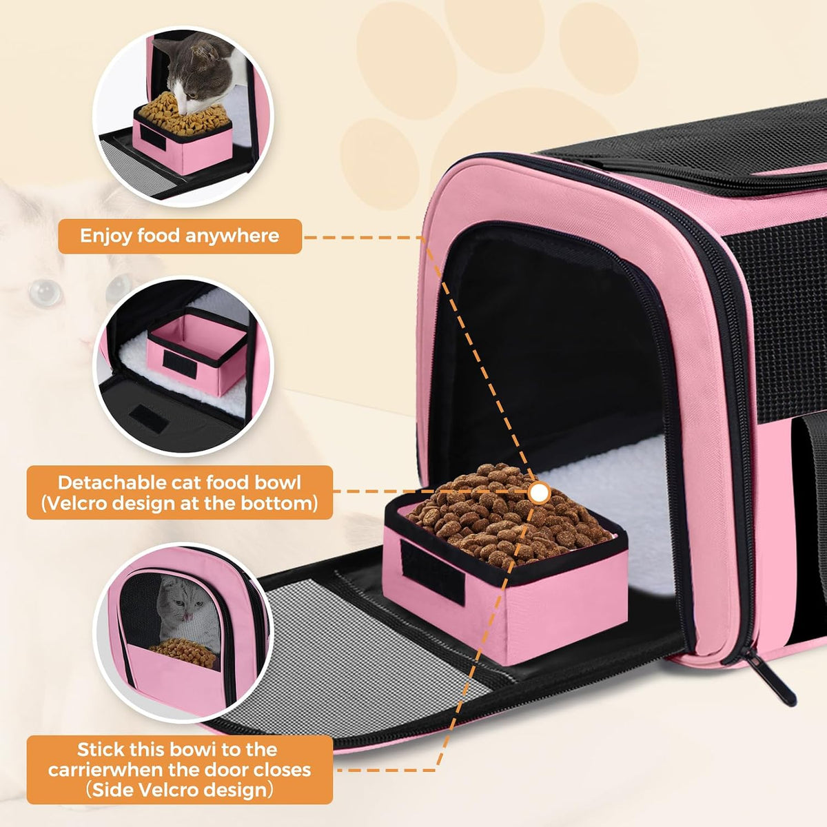 Soft Cat Carrier (Up to 16 Lbs),Small Dog Bag Soft-Sided Cat Carriers