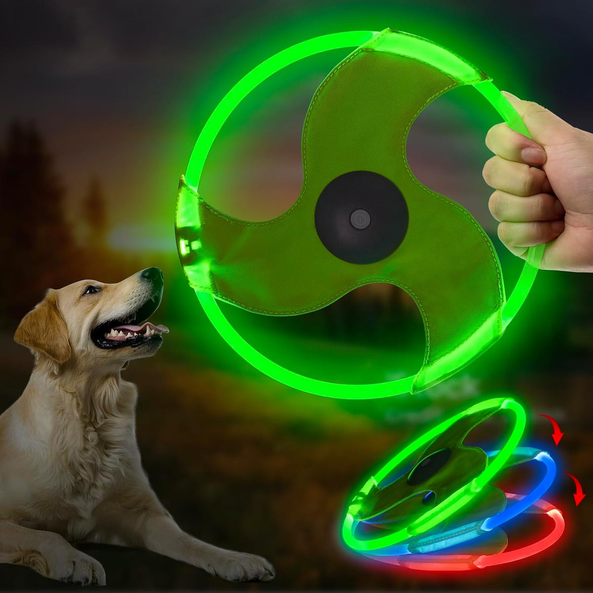 Light Up Dog Flying Disc, LED Flying Disc Dog Toy for Night Time