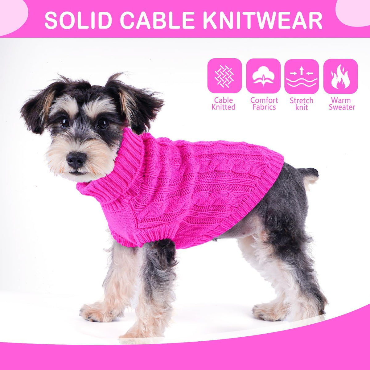 Dog Sweaters for Small Dogs Knit Small Dog Sweater Warm Winter Dog Clothes Girl Turtleneck Puppy Sweater Sleeveless Chih