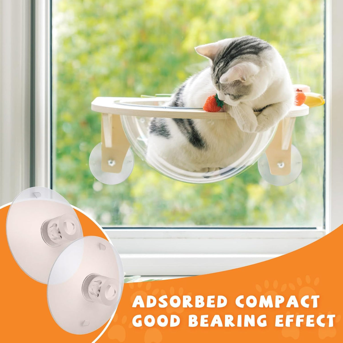 4 Pieces Cat Window Perch Suction Cup Powerful Window Bed Seat Replacement Suction Cup Clear PVC Sucker Pads for Cat Ham