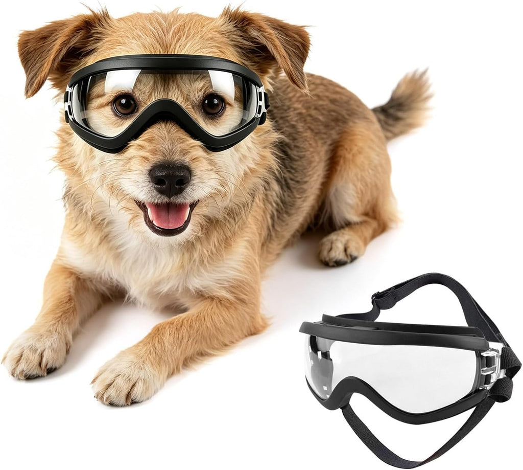 Dog Goggles Small Breed Windproof Anti-Fog Dog Sunglasses Clear View Dog Glasses for Walks/Car Rides/Motorcycle Riding/B