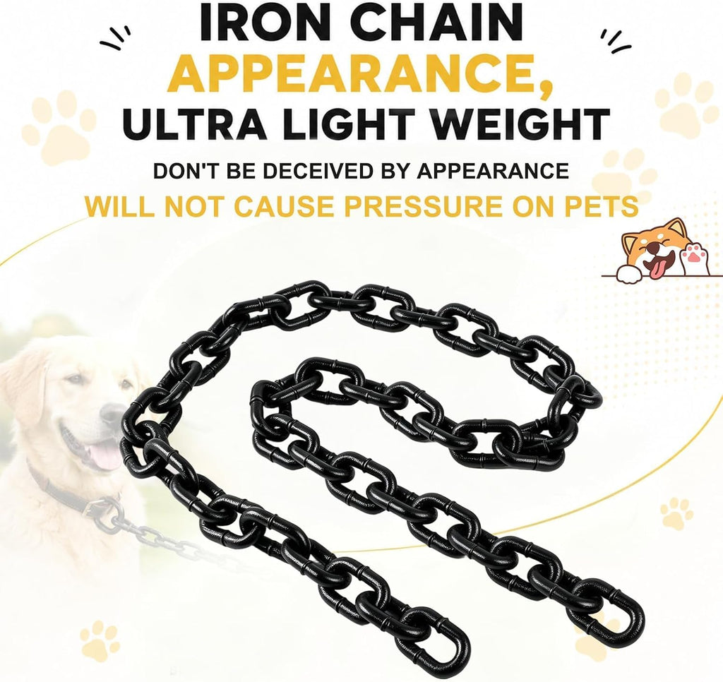 Fake Big Chain Dog Leash for Small Dogs & Cats, 75 Inch，Grey
