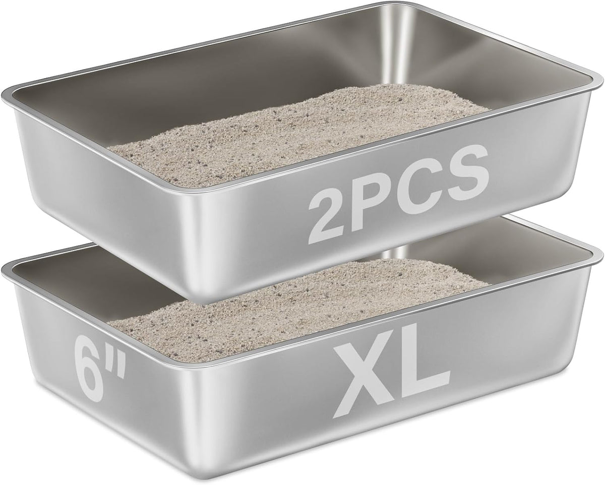 XXXL Stainless Steel Cat Litter Box -Extra Large Metal Litter Box