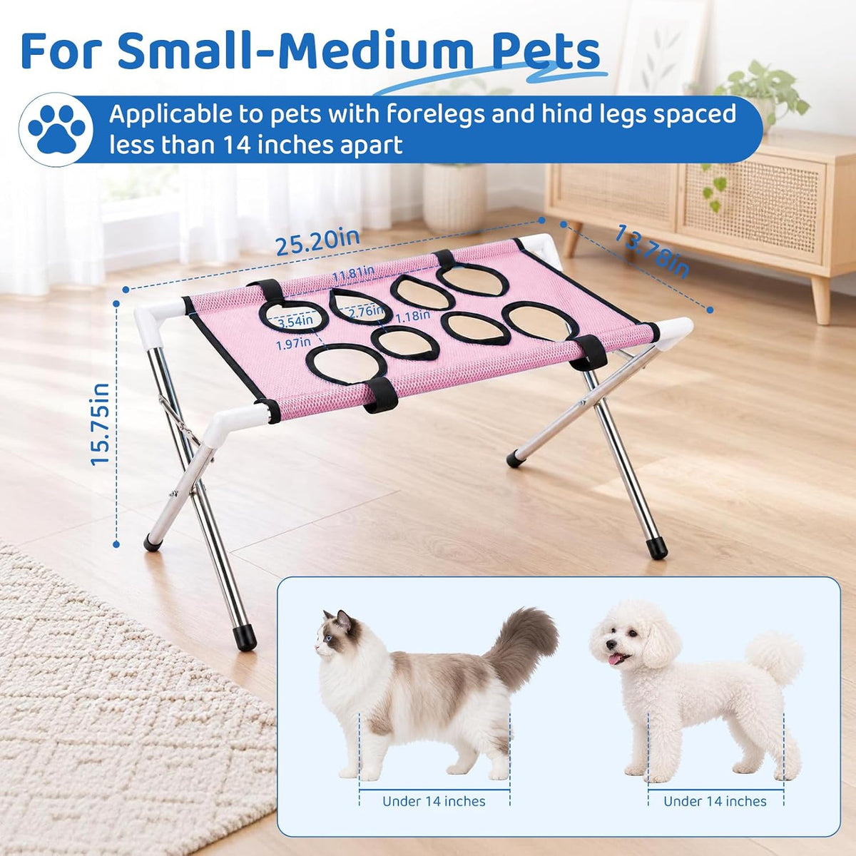 Pet Grooming Hammock Stand, Foldable Dog Bath Holder Sling Shower Table