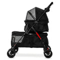 Double Pet Stroller for Small Cats and Dogs Foldable Kittens Puppies Travel Strolling Cart with Belts Cup Holder & Locka