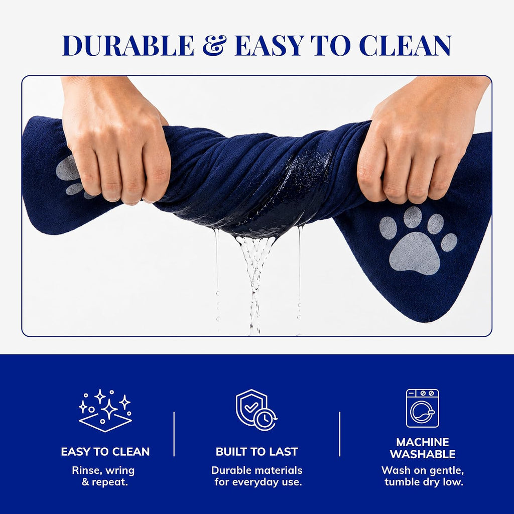 Absorbent Dog Water Bowl Mat, Quick Dry, Non-Slip, for Messy Drinkers