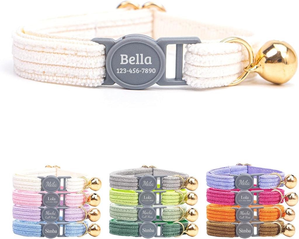 Personalized Breakaway Cat Collar with Name，Periwinkle：S