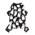 Fitwarm Halloween Ghost Dog Pajamas, Funny Halloween Costumes for Dogs, Fleece Dog Onesie with Feet, Doggy Clothes for Small Dogs Boy Girl, Pet Apparel, Black, White, Medium