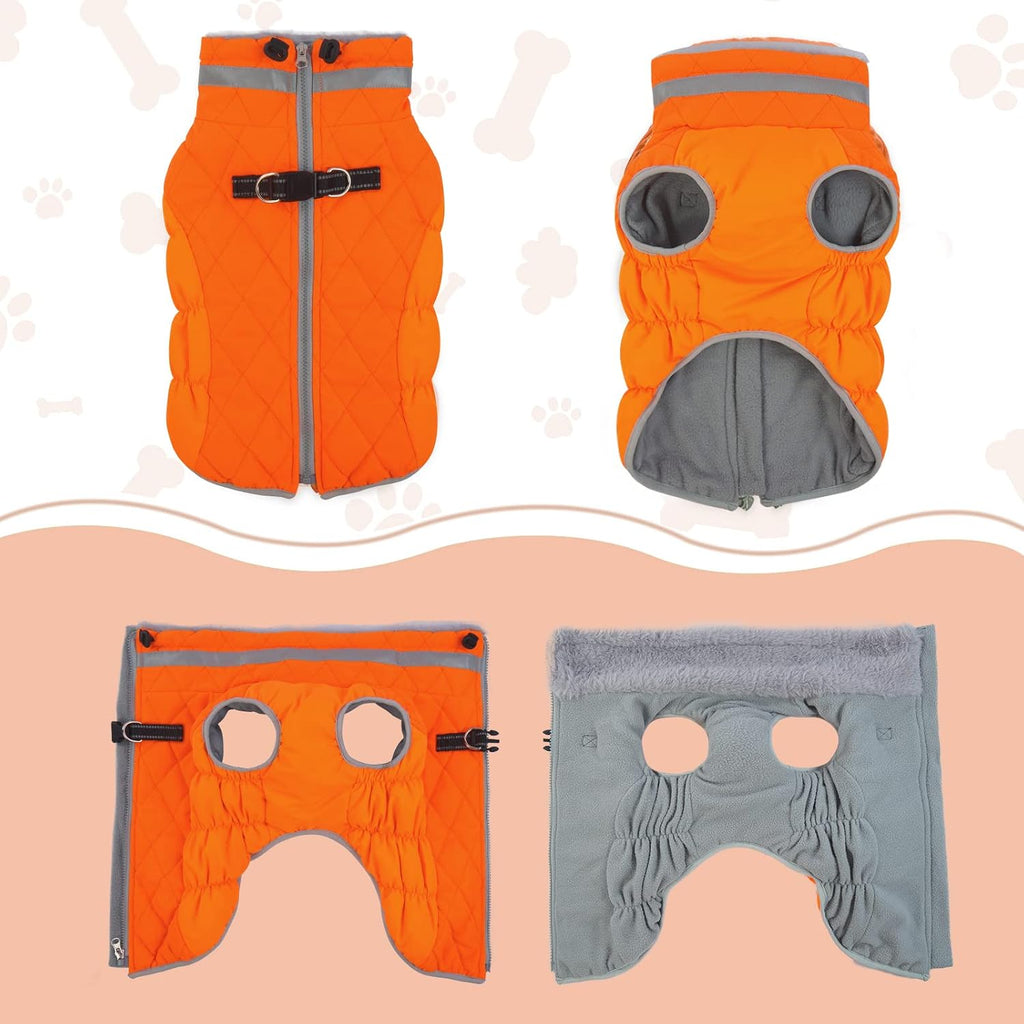 Dog Coat Warm Dog Winter Coat Waterproof Dogs Jacket with Harness