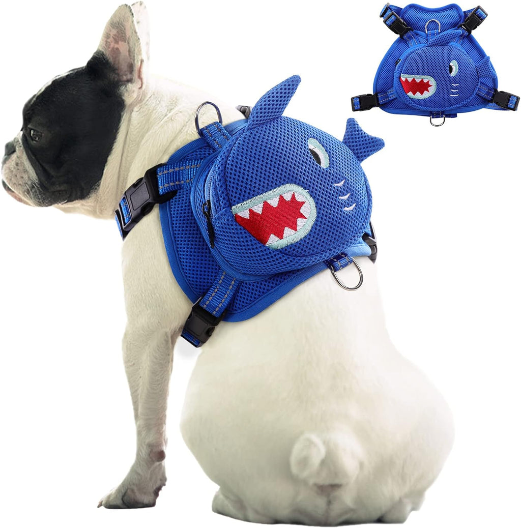 Dog Backpack Harness, No-Pull Dog Backpack with D-Ring,Frog,M