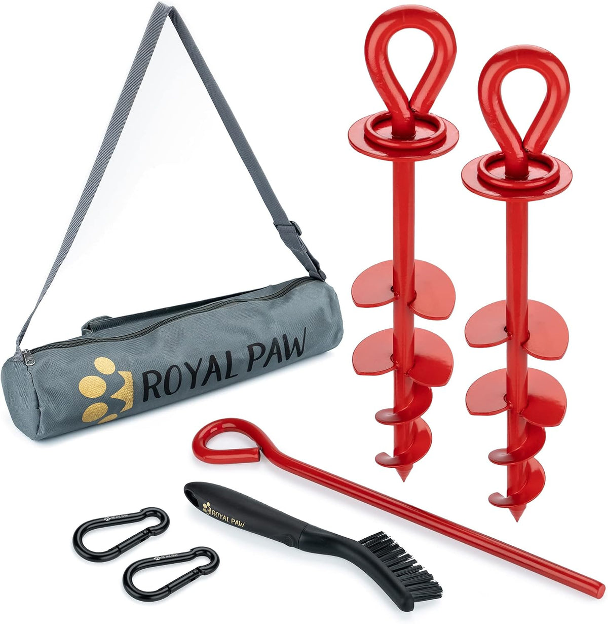 ROYAL-PAW Dog Tie Out Stake - for Large Dogs up to 210 lbs - Heavy Duty Dog Stake for Yard, Beach & Camping Outside - Be
