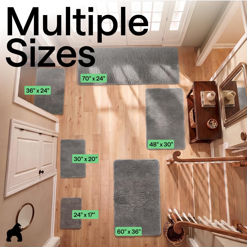 GORILLA GRIP SoakSTOPPER Indoor Door Mat for Dogs with Muddy Paws