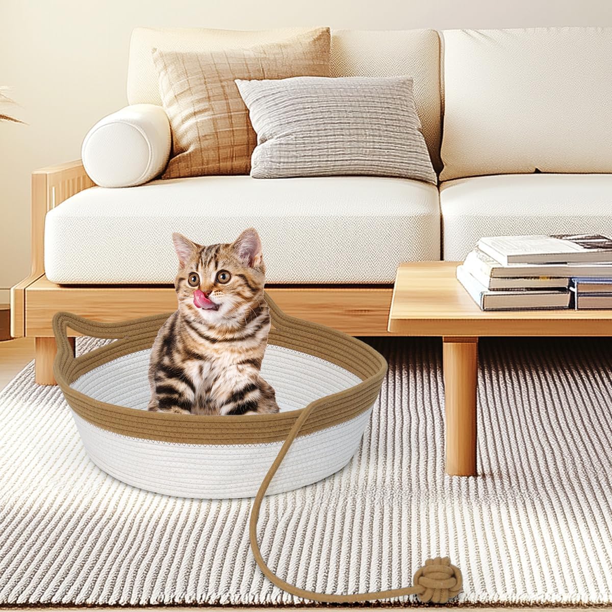 Stimulicat Handwoven Cat Basket,Instinct Basket for Cats Basket Bed