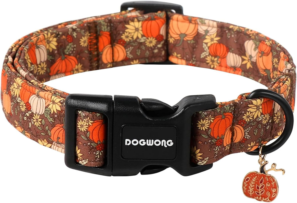 Fall Pumpkin Dog Collar- Design Fall Holiday Dog Collars Adjustable Halloween Pumpkin Sunflower Dog Collar for Small Med