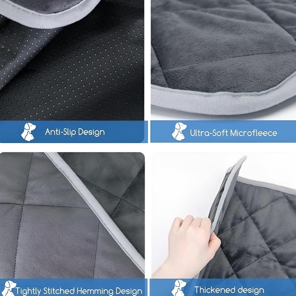 Self-Warming Pet Mat, Gray Anti-Slip Cat and Dog Bed, 16 * 20in