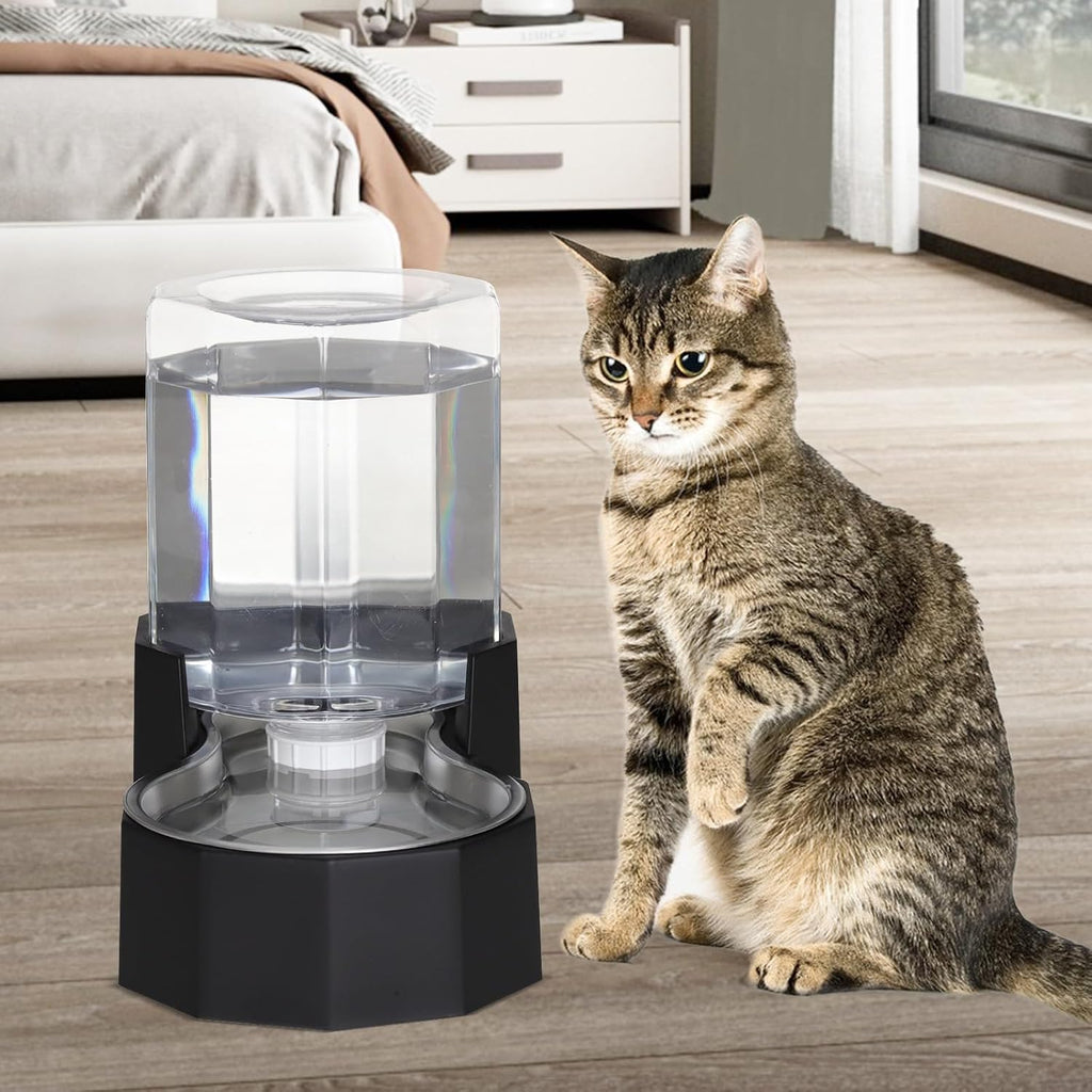 5L Cat Gravity Water Bowl Dispenser: Stainless Steel Bowl