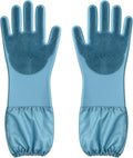 Pet Grooming Gloves 17.3 Inch Extra Long Dog Washing Gloves, Blue