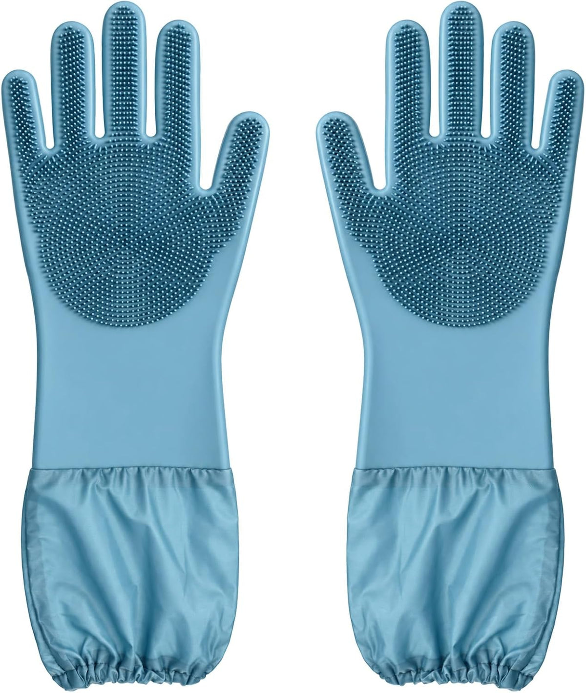 Pet Grooming Gloves 17.3 Inch Extra Long Dog Washing Gloves, Blue