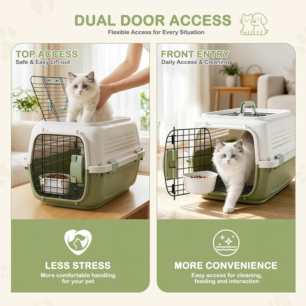 22.5" Hard Shell Cat Carrier, Pet Carrier for Small Dogs & Cats