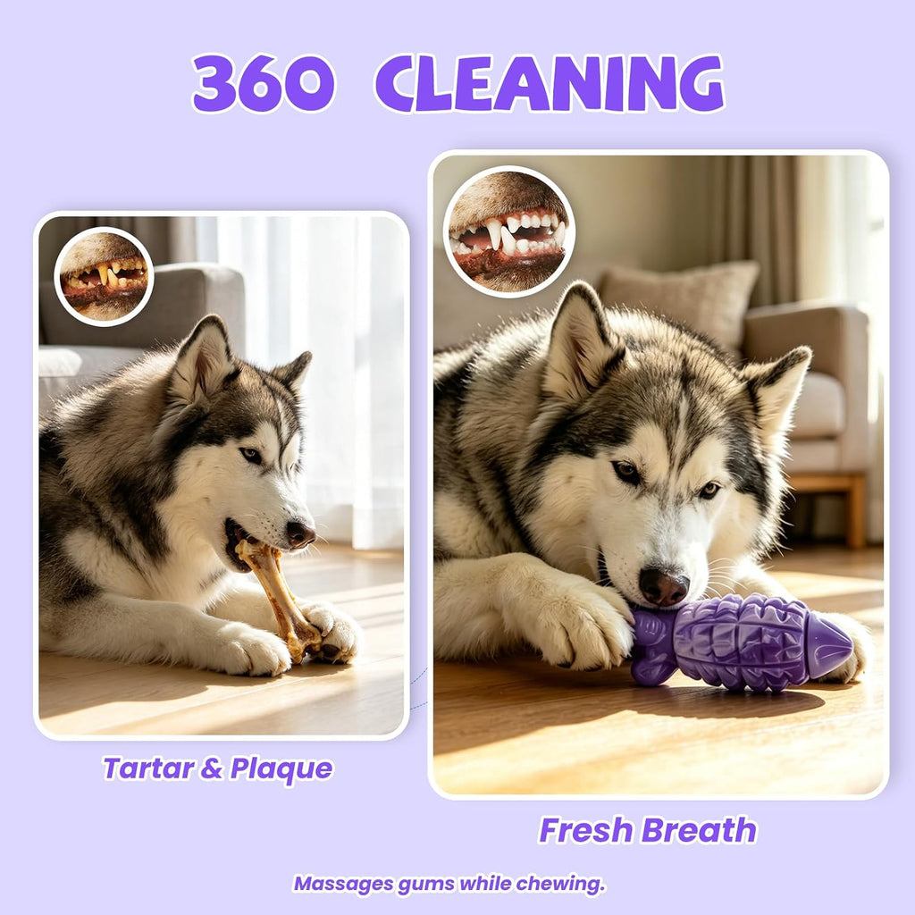 YINEYA Tough Dog Toys for Aggressive Chewers, Dog Chew Toys, Purple