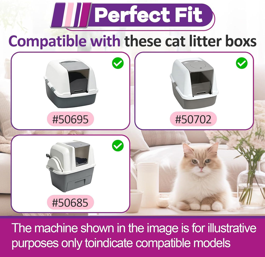 30PCS Cat Litter Box Filters Compatible with Catit Jumbo/Regular/Smartsift