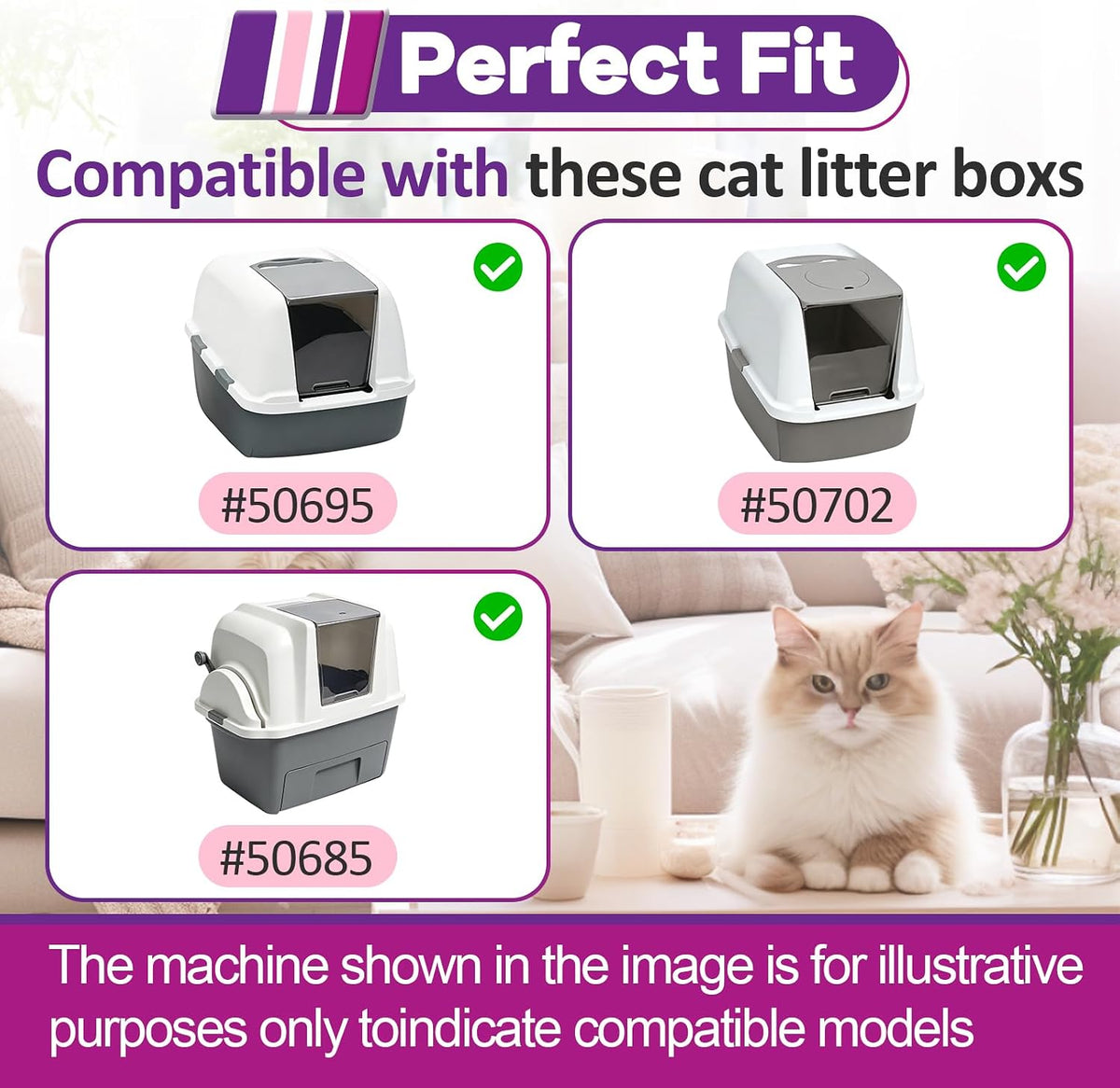 30PCS Cat Litter Box Filters Compatible with Catit Jumbo/Regular/Smartsift