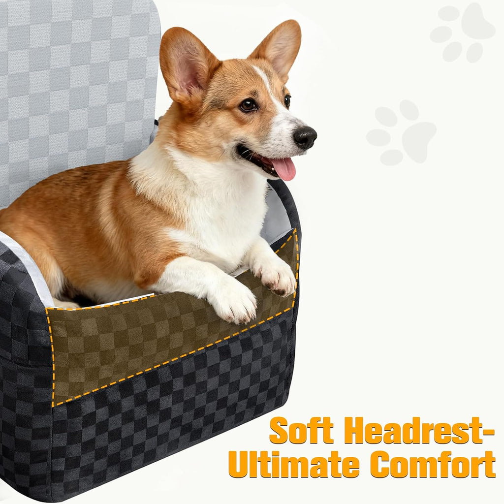 Waterproof Dog Car Seat for Small Medium Dogs, 6in Memory Foam