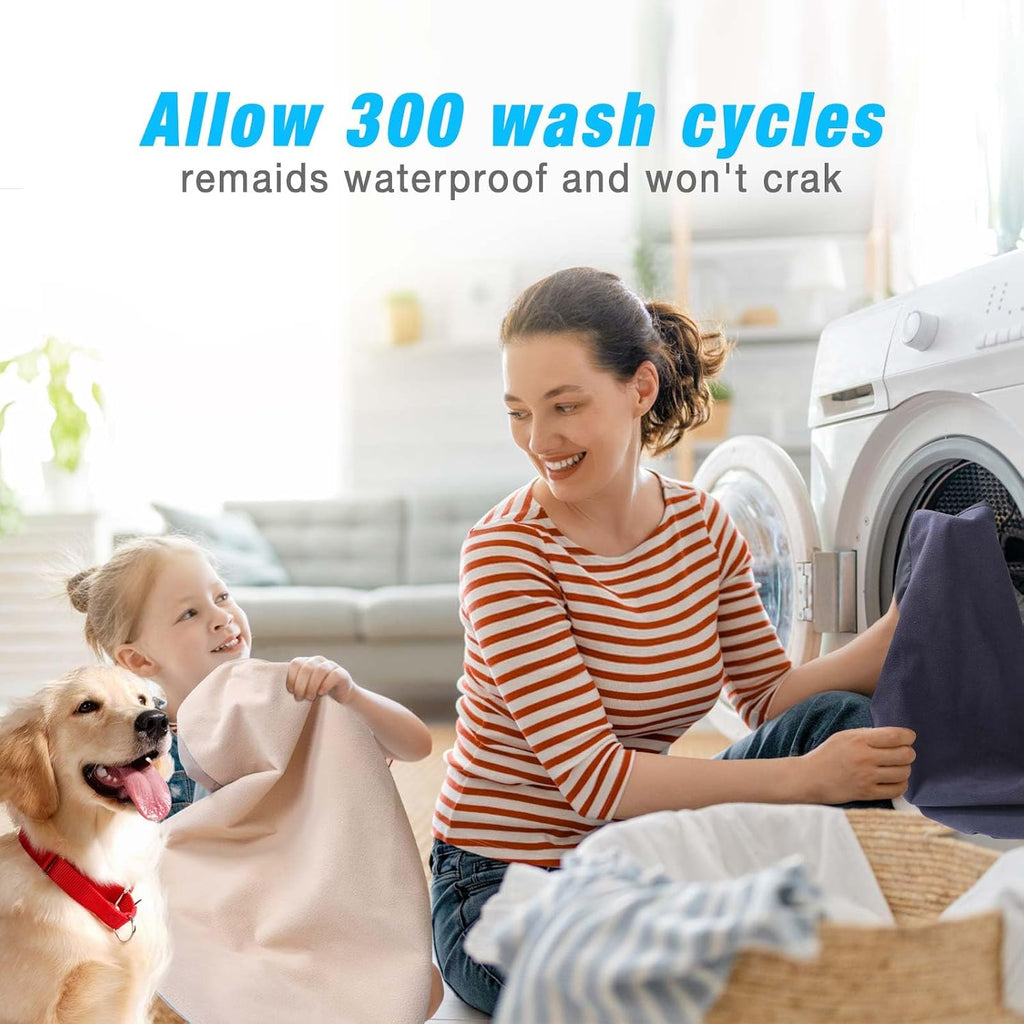Dog Bed Covers Replacement Washable 100% Waterproof Dog Bed Sheets, Soft & Noiseless Pet Bed Cover, 2 Pack, 44" x 35" Bl