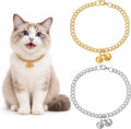 2 PCS Gold Cat Chain Collar with Bells Silver Cat Collar with Bell