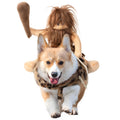 DELIFUR Dog Halloween Costume Funny Dog Cowboy Riding Costume Pet Costume Cat Suit Cowboy Rider Style for Small Medium Large Dogs (Primitive Man, Large)
