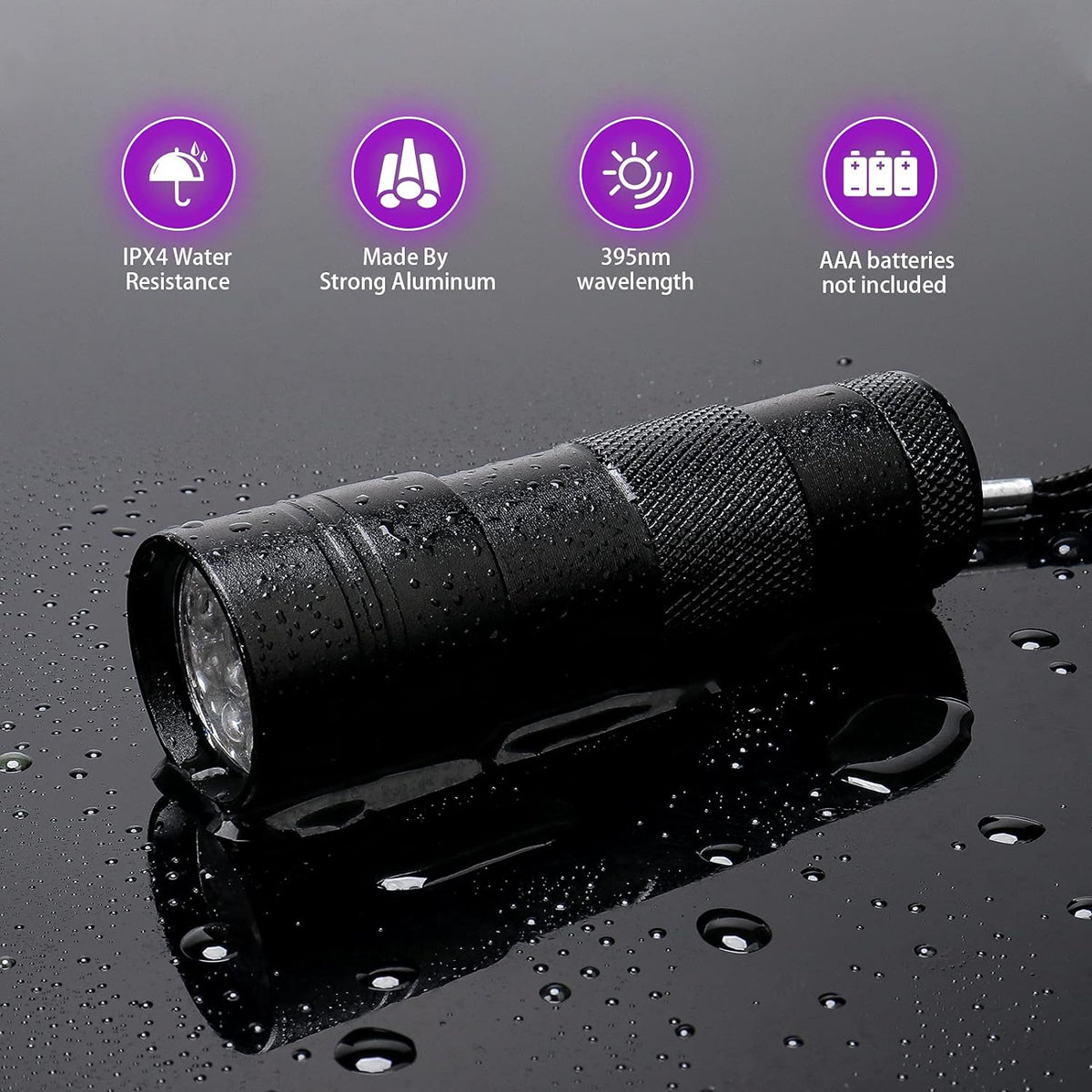 COSOOS 2 Pack UV Flashlight, 12 LED Handheld Blacklight Flashlight 395nm Mini Light Torch Detector for Dog Pet Urine Sta