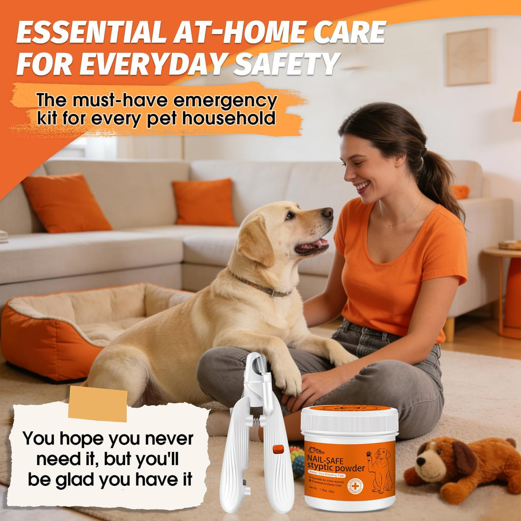 Styptic Powder for Dogs & Cats with Nail Clipper Kit, 1.76 oz
