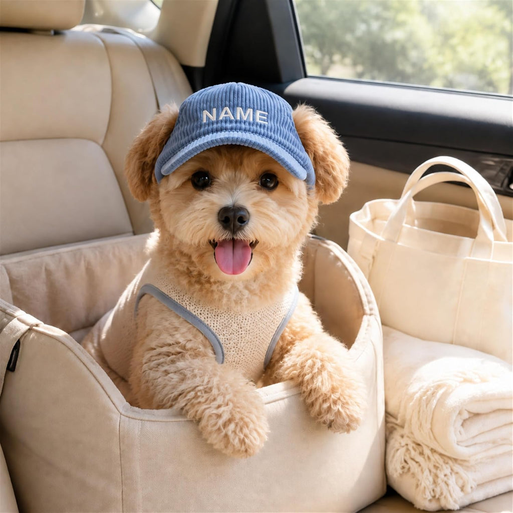 Custom Embroidered Dog Baseball Cap, Pet Sun Hat with Ear Holes for Dog Cat