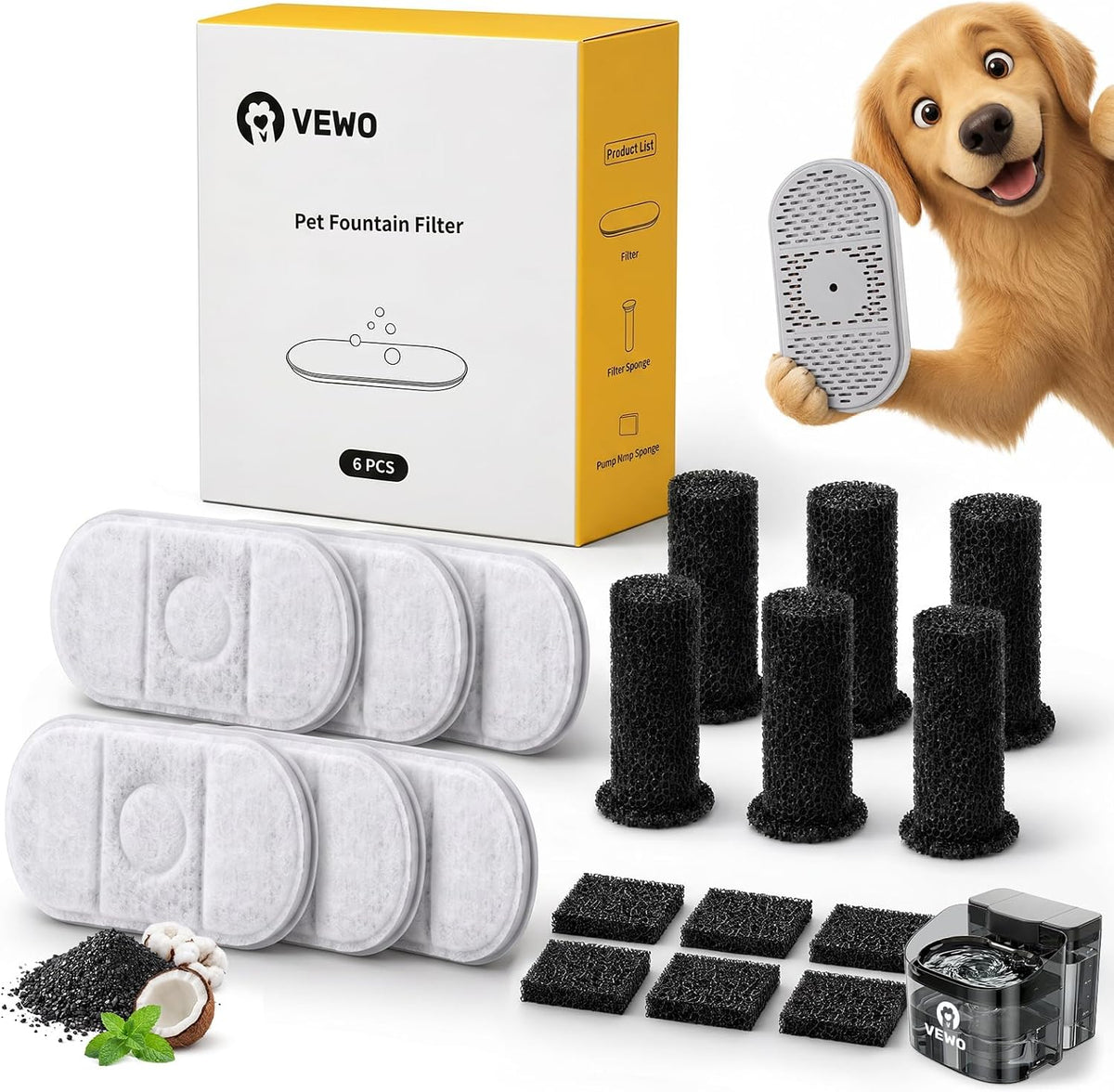 11L/372oz Large Dog Water Fountain, Automatic Dog Water Bowl Dispenser