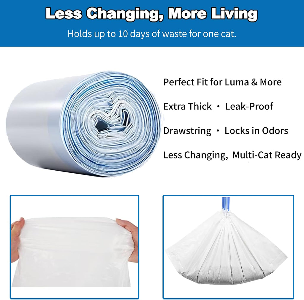 120 Count Cat Litter Box Bags|27.2" x 13"for Automatic Cat Litter Box