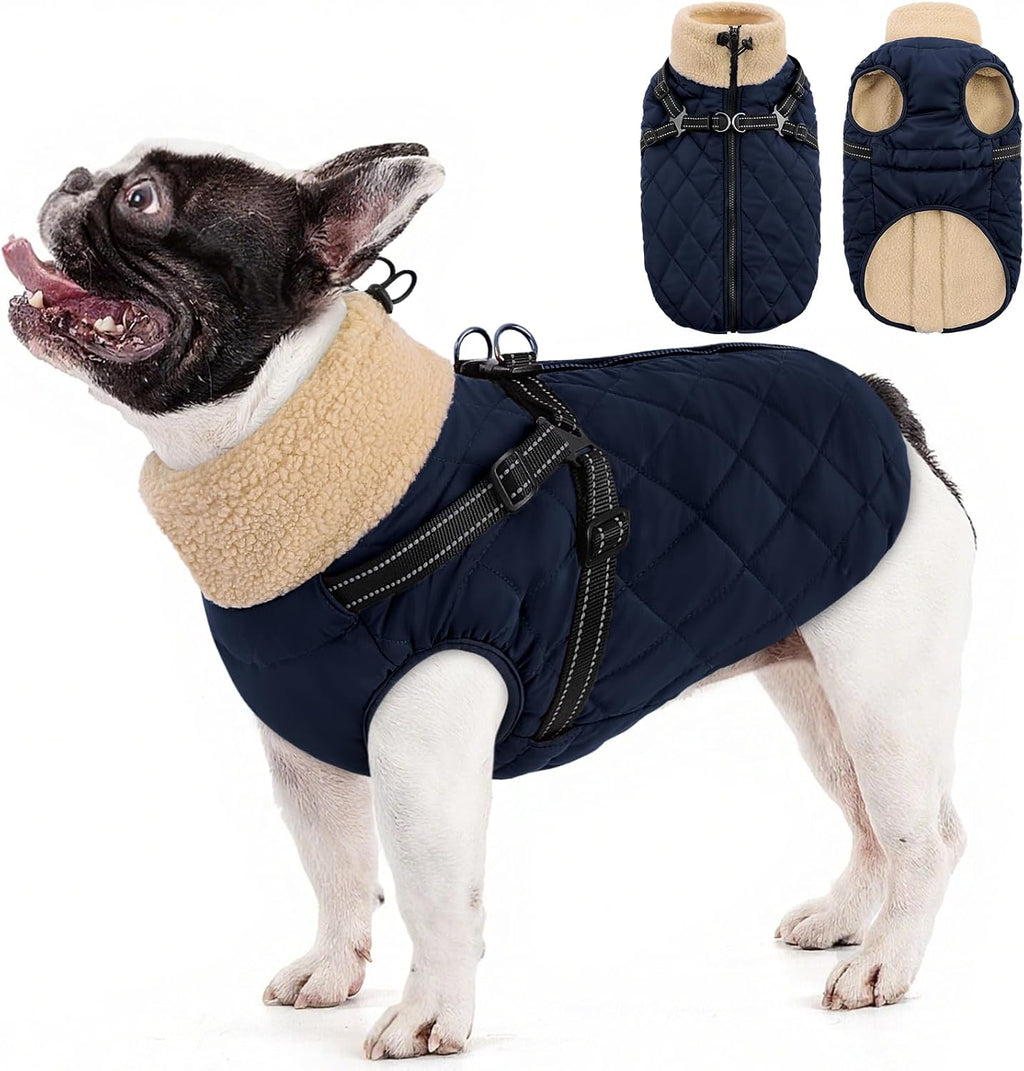 Dog Jackets for Medium Dogs, Dog Coat with Harness Built in