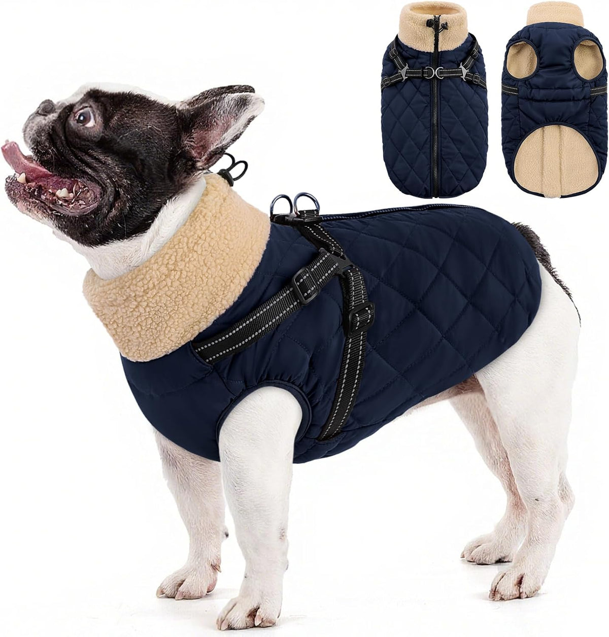 Dog Jackets for Medium Dogs, Dog Coat with Harness Built in
