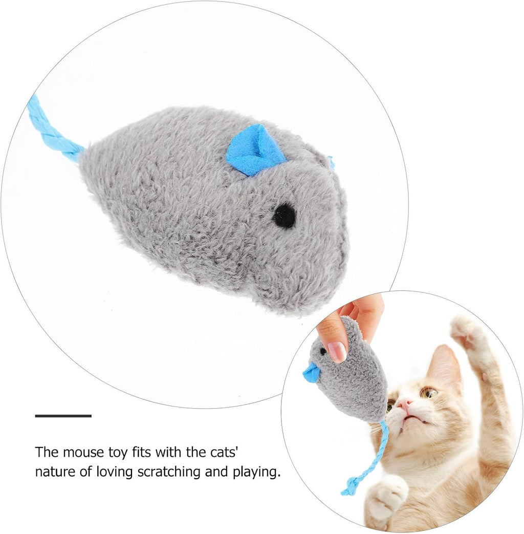 ARTIBETTER 5pcs Plush Mouse Cat for Kittens Indoor Interactive Play