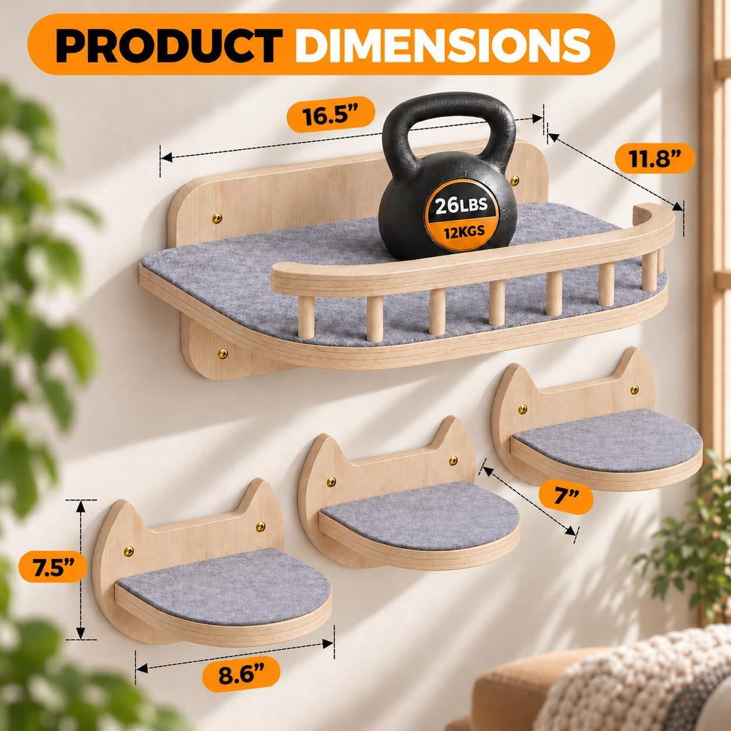 Cat Wall Shelves, Modern Cat Wall Furniture for Indoor Cats
