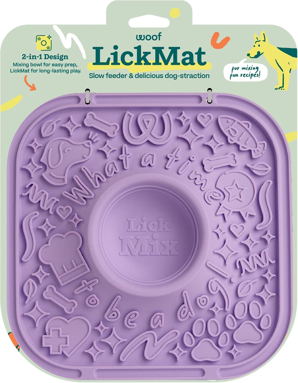 Woof LickMat, Slow Feeder Mat for Dogs, Green