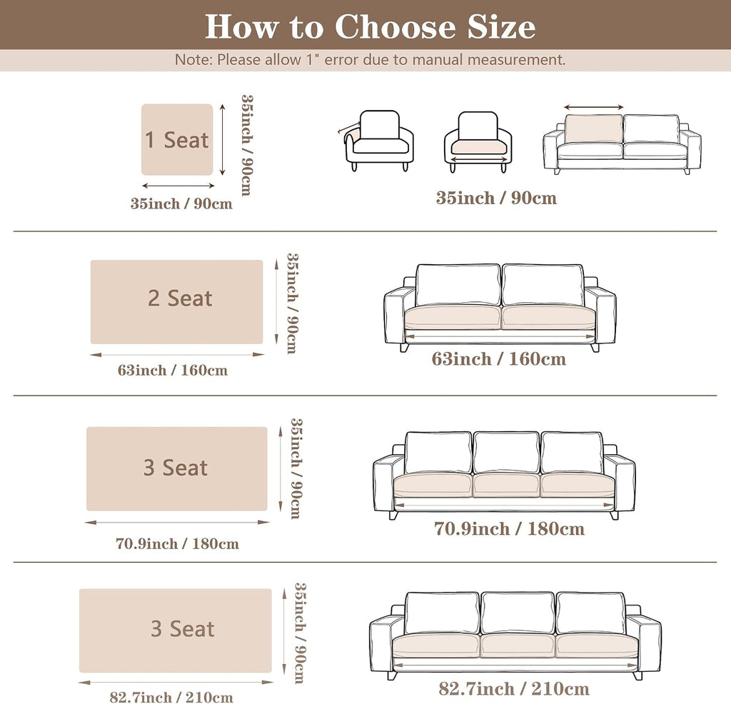 MYSKY HOME Waterproof Couch Covers for Dogs Washable, Chocolate, 35"x71"