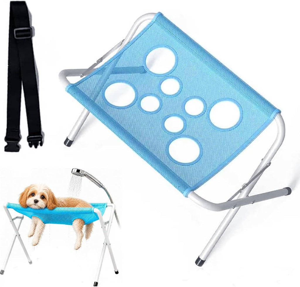 Pet Grooming Hammock with Stand Dog Bath Hammock Foldable Dog Bath Stand