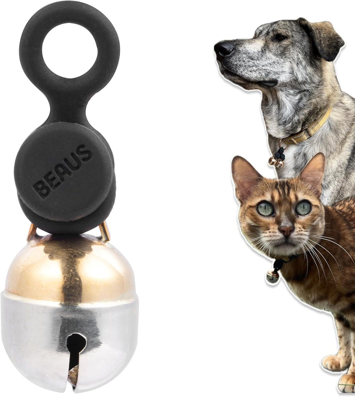Beau's Bells V2 | Cat & Dog Collar Bells with New Quick Loop Easy Release Clip | Handmade Copper | Track Your Pet | Prot