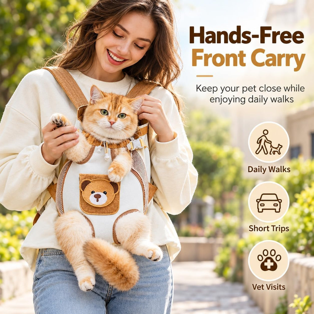 Kitty Capsule Carrier Front, Hands-Free Pet Front Carrier Bag，XL