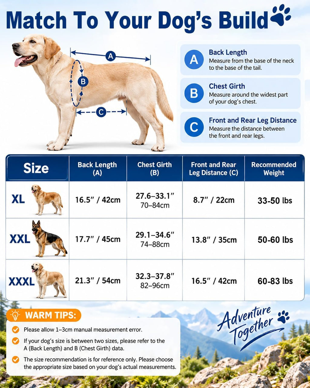 Large Dog Backpack for Hiking: Easy Carry 50-60 lbs Dogs for Entire Journey