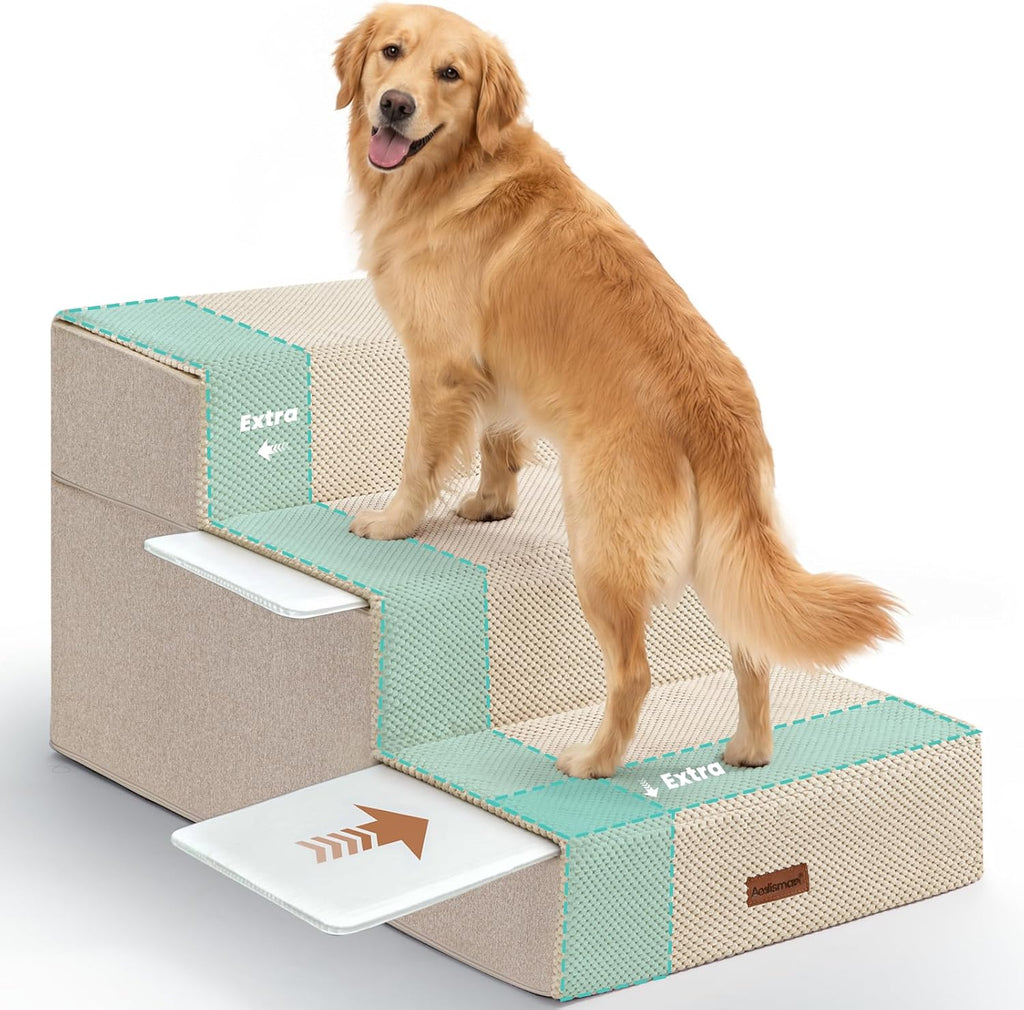 Dog Stairs for Large Dogs 18" H, Extra Wide Pet Steps for Couches & Beds