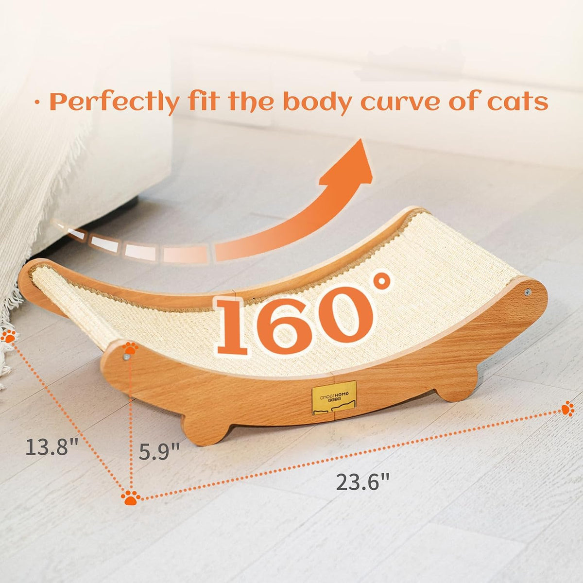 Sisal Cat Scratcher Bed for Indoor Cats Hammock for Scratching Pad Cat Chair Natural Sisal Scratch Post for Large Cats S