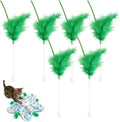 6-Pack Replacement Feathers for Hide and Seek Interactive Cat Toy, Durable Feather Wand Refills, Moving Wand Attachments