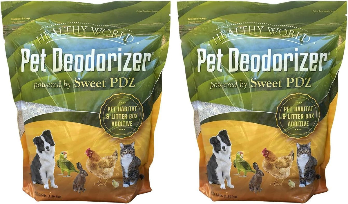 Sweet PDZ - Healthy World Pet Deodorizer - Pet Habitat & Litter Box Additive - 3.5 lbs (Pack of 2)
